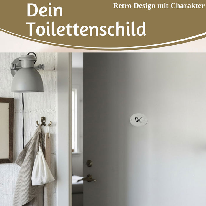 KI-generiertes Bild,Vintage Metall Türschild WC 9x5,5cm Toilettenschild Deko Nostalgie Schild