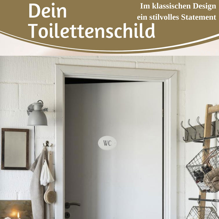 KI-generiertes Bild,Vintage Metall Türschild WC 9x5,5cm Toilettenschild Deko Nostalgie Schild