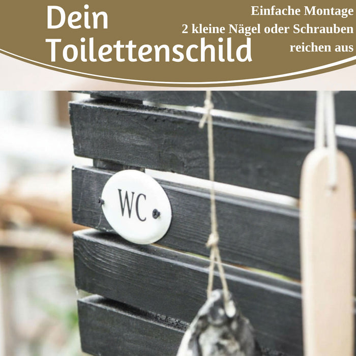 KI-generiertes Bild,Vintage Metall Türschild WC 9x5,5cm Toilettenschild Deko Nostalgie Schild