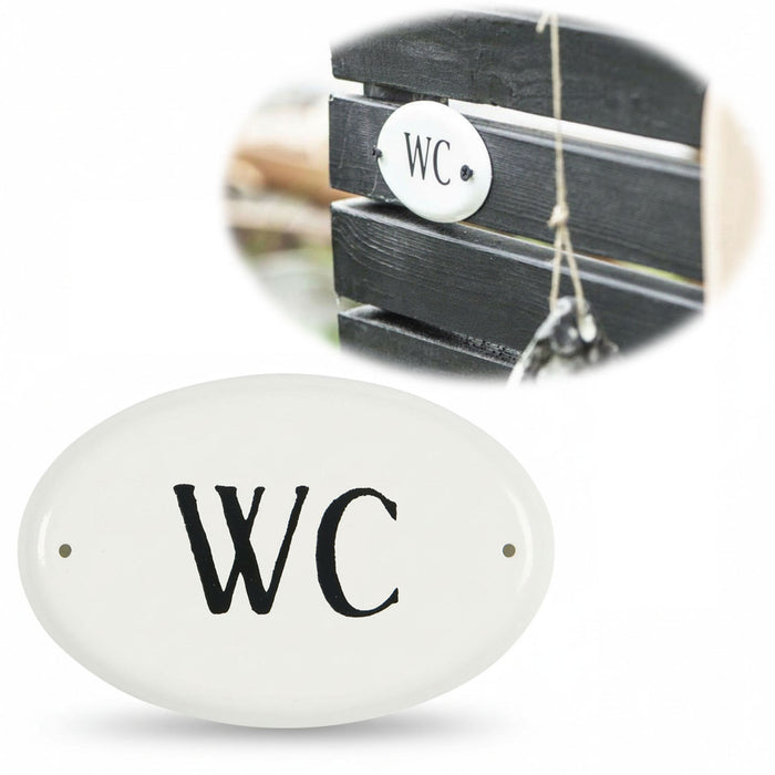 KI-generiertes Bild Vintage Metall Türschild WC 9x5,5cm Toilettenschild Deko Nostalgie Schild