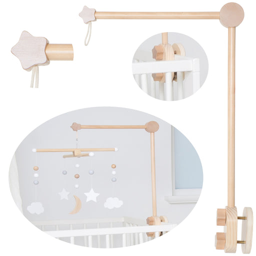KI-generiertes Bild JaBaDaBaDo Holz Mobile-Arm Braun T234 Mobile Halter Halterung Stange
