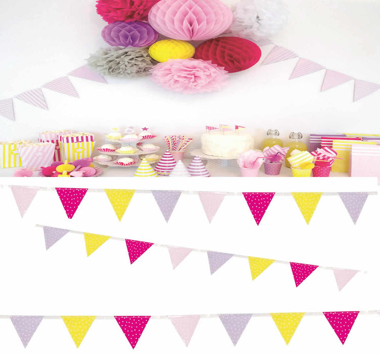 KI-generiertes Bild JaBaDaBaDo Wimpelkette 3 Meter Rosa Pink Gelb Geburtstag Z17161