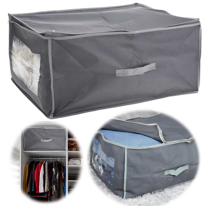 KI-generiertes Bild XL Vlies Unterbettkommode Grau 60x45x30cm Jumbo Unterbettbox Aufbewahrungsbox