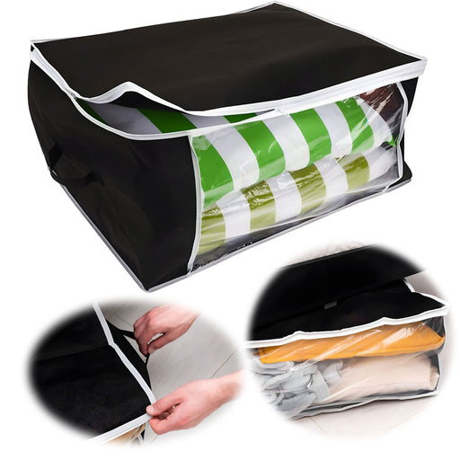KI-generiertes Bild XL Unterbettkommode Schwarz 60x35x40cm Jumbo Unterbettbox Aufbewahrungsbox