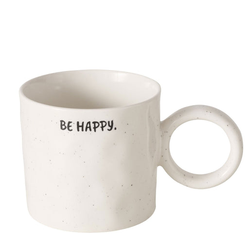 KI-generiertes Bild,XL Jumbo Kaffeebecher 420ml Spruch Be Happy Henkelbecher Kaffeetasse