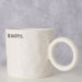 KI-generiertes Bild,XL Jumbo Kaffeebecher 420ml Spruch Be Happy Henkelbecher Kaffeetasse