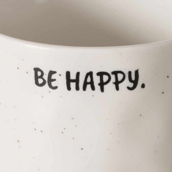 KI-generiertes Bild,XL Jumbo Kaffeebecher 420ml Spruch Be Happy Henkelbecher Kaffeetasse