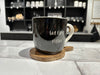 KI-generiertes Bild,XL Jumbo Kaffeebecher 420ml but first Coffee Schwarz Henkelbecher Kaffeetasse