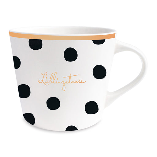 KI-generiertes Bild,Kaffeebecher 420ml Echt-Gold Spruch "Lieblingstasse" Schwarz Weiß Kaffeetasse