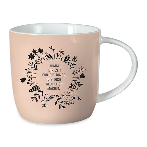 KI-generiertes Bild,Kaffeebecher 300ml Spruch "Glücklich machen" Gute Laune Tasse Kaffeetasse
