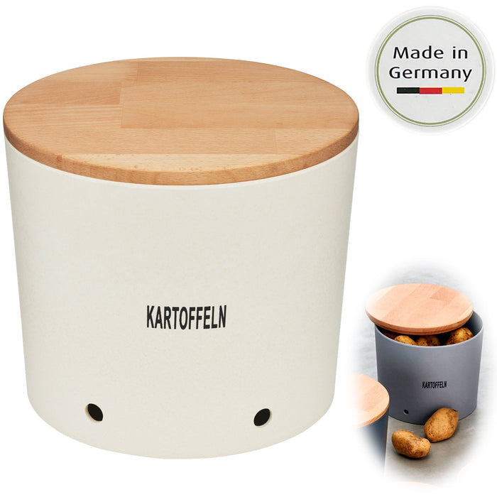 KI-generiertes Bild Natur-Design Kartoffeltopf 23x20cm Made in Germany Creme Weiß