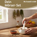 KI-generiertes Bild,Keramik Mörser Stößel Set Braun Weiß Ø 12cm kleiner Gewürzmörser Zerkleinerer