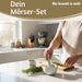 KI-generiertes Bild,Keramik Mörser Stößel Set Weiß Ø 12cm kleiner Gewürzmörser Zerkleinerer