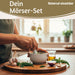 KI-generiertes Bild,Keramik Mörser Stößel Set Weiß Ø 12cm kleiner Gewürzmörser Zerkleinerer