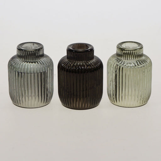 KI-generiertes Bild,3-fach Retro Glas Teelichthalter 2in1 Stabkerzen-Kerzenhalter Teelichtglas