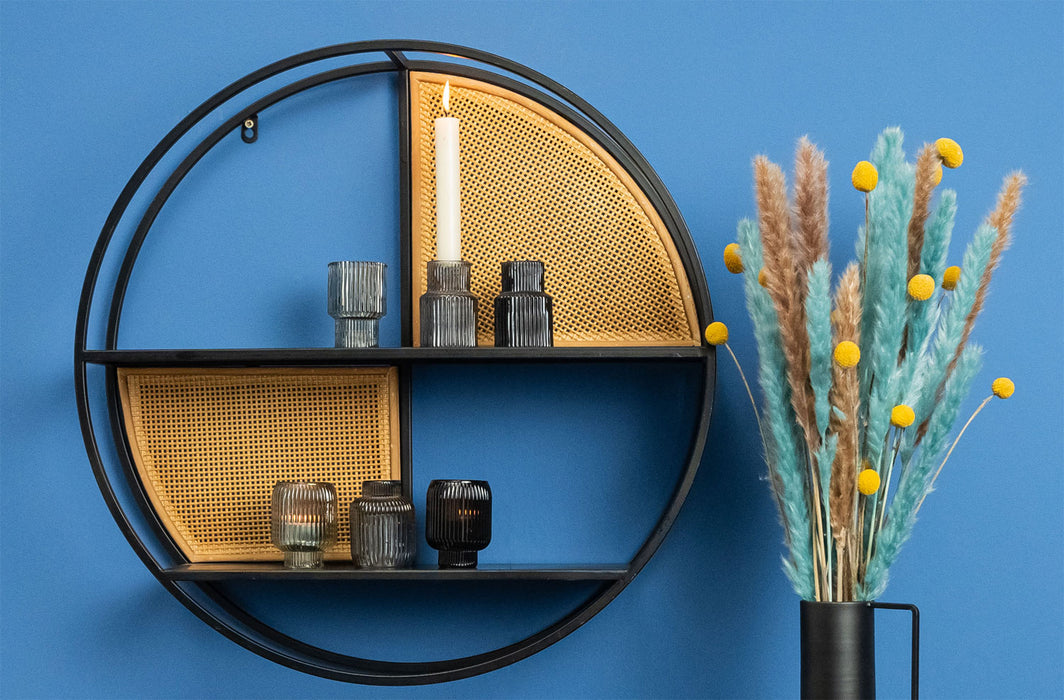 KI-generiertes Bild,3-fach Retro Glas Teelichthalter 2in1 Stabkerzen-Kerzenhalter Teelichtglas