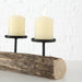 KI-generiertes Bild,4-fach Kerzenschale Holz 51cm Braun Stumpenkerze Kerzenständer Kerzenleiste