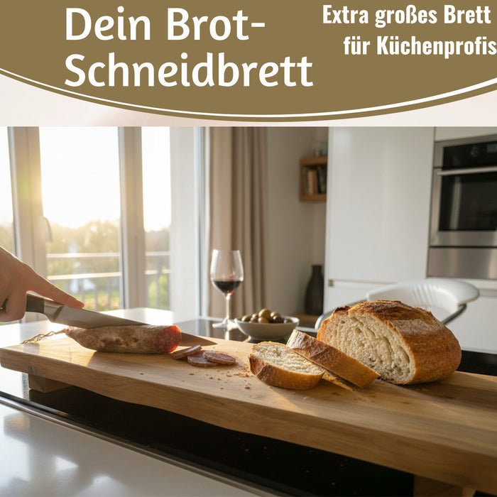 KI-generiertes Bild,XL Vesperbrett Servierbrett 53cm Akazie Schneidebrett Serviertablett auf Füßen