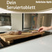 KI-generiertes Bild,XL Vesperbrett Servierbrett 53cm Akazie Schneidebrett Serviertablett auf Füßen