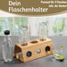 KI-generiertes Bild,Holz Flaschenständer Bambus passend für 3 Sodastream Flaschen Abtropfschale