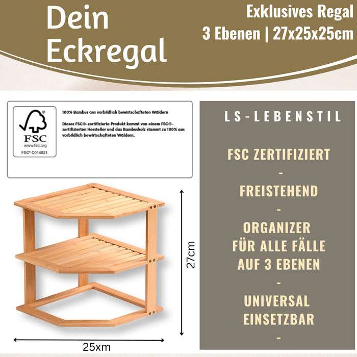 KI-generiertes Bild,Küchenregal Eckregal Holz 27x25cm stehend Aufbewahrungsregal Gewürzregal