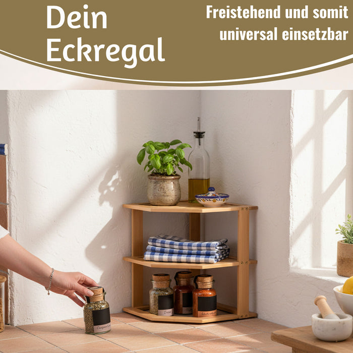 KI-generiertes Bild,Küchenregal Eckregal Holz 27x25cm stehend Aufbewahrungsregal Gewürzregal