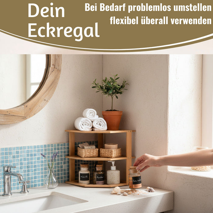 KI-generiertes Bild,Küchenregal Eckregal Holz 27x25cm stehend Aufbewahrungsregal Gewürzregal