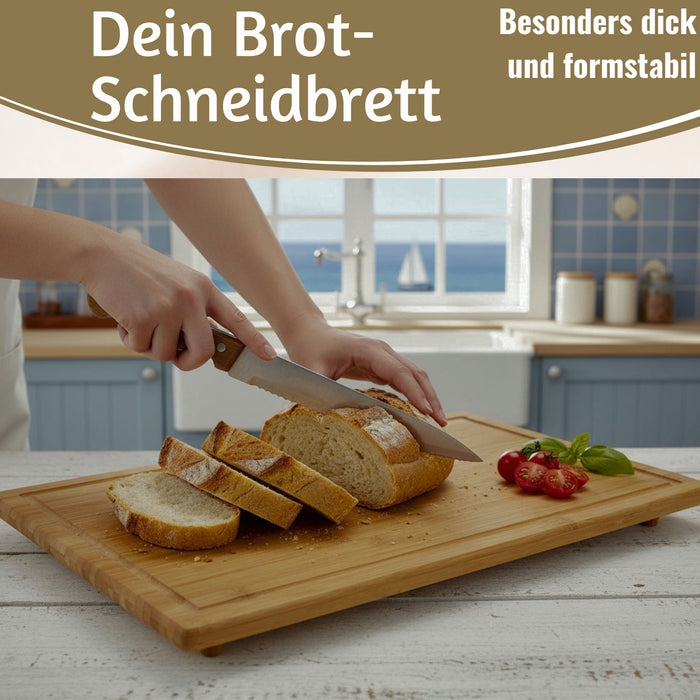 KI-generiertes Bild,XL Holz Schneidebrett Herdabdeckplatte 50x28cm Bambus Küchenbrett Holzbrett Saftrille
