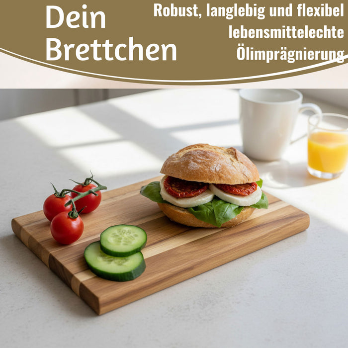 KI-generiertes Bild,Holz Frühstücksbrett Essbrettchen 23x15cm Akazie Küchenbrett Holzbrett