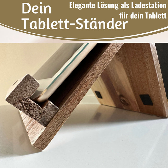 KI-generiertes Bild,Holz Kochbuchhalter Bambus 23x18cm Braun Tablett-Halterung für iPad´s