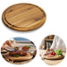 KI-generiertes Bild Holz Fleischteller Servierteller 25cm Akazie Rund Schneidebrett Vesperbrett