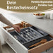 KI-generiertes Bild,Schubladeneinsatz Besteckkasten 29-50cm Grau ausziehbar Besteckbox Organizer
