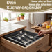 KI-generiertes Bild,Schubladeneinsatz Besteckkasten 29-50cm Grau ausziehbar Besteckbox Organizer