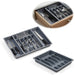 KI-generiertes Bild Schubladeneinsatz Besteckkasten 29-50cm Grau ausziehbar Besteckbox Organizer