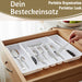 KI-generiertes Bild,Schubladeneinsatz Besteckkasten 29-50cm Weiß ausziehbar Besteckbox Organizer