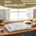 KI-generiertes Bild,Schubladeneinsatz Besteckkasten 29-50cm Weiß ausziehbar Besteckbox Organizer