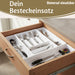 KI-generiertes Bild,Schubladeneinsatz Besteckkasten 29-50cm Weiß ausziehbar Besteckbox Organizer
