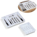 KI-generiertes Bild Schubladeneinsatz Besteckkasten 29-50cm Weiß ausziehbar Besteckbox Organizer