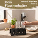 KI-generiertes Bild,Metall Flaschenständer Schwarz passend für 3 Sodastream Flaschen Abtropfschale
