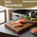KI-generiertes Bild,Profi Holz Schneidebrett Stirnholz 42cm XL Akazie Küchenbrett Tranchierbrett