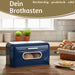 KI-generiertes Bild,Vintage Brotkasten Blau 30cm Metall mit Deckel Retro Brotbox Aufbewahrungskorb