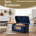 KI-generiertes Bild,Vintage Brotkasten Blau 30cm Metall mit Deckel Retro Brotbox Aufbewahrungskorb