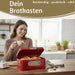 KI-generiertes Bild,Vintage Brotkasten Rot 30cm Metall mit Deckel Retro Brotbox Aufbewahrungskorb