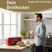 KI-generiertes Bild,Vintage Brotkasten Rot 30cm Metall mit Deckel Retro Brotbox Aufbewahrungskorb
