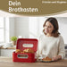 KI-generiertes Bild,Vintage Brotkasten Rot 30cm Metall mit Deckel Retro Brotbox Aufbewahrungskorb