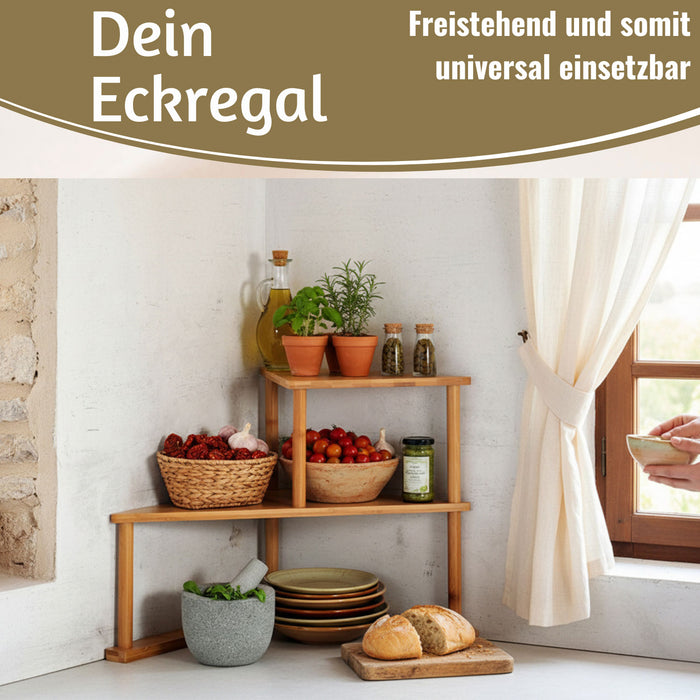 KI-generiertes Bild,Holz Küchenregal Eckregal 39x52cm stehend Aufbewahrungsregal Gewürzregal