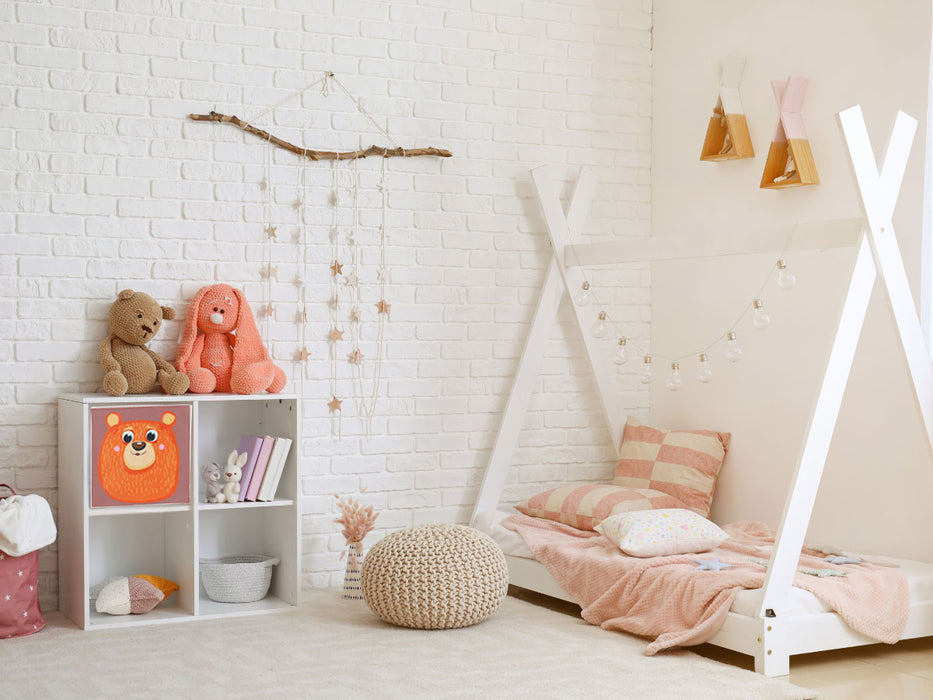 KI-generiertes Bild,Kinder Aufbewahrungsbox Bär 30cm Faltbar Spielzeug Organizer für Ikea Kallax