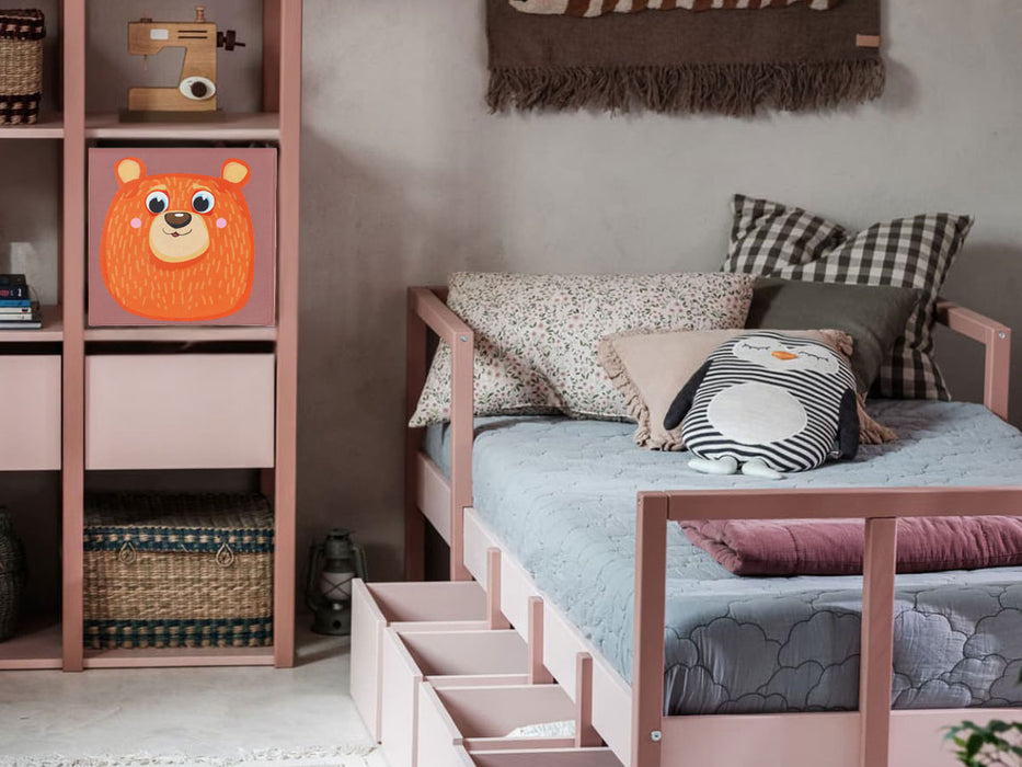 KI-generiertes Bild,Kinder Aufbewahrungsbox Bär 30cm Faltbar Spielzeug Organizer für Ikea Kallax