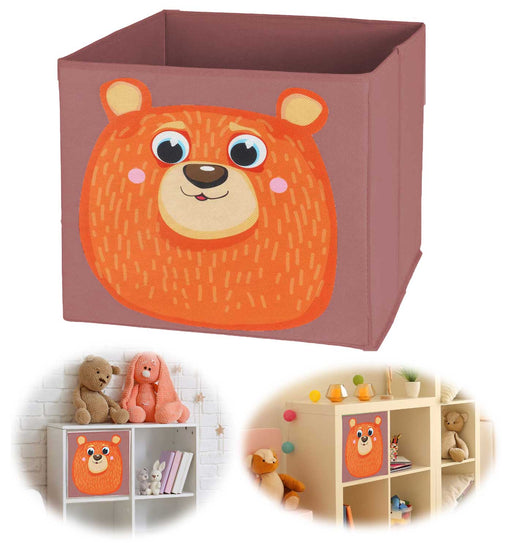 KI-generiertes Bild Kinder Aufbewahrungsbox Bär 30cm Faltbar Spielzeug Organizer für Ikea Kallax