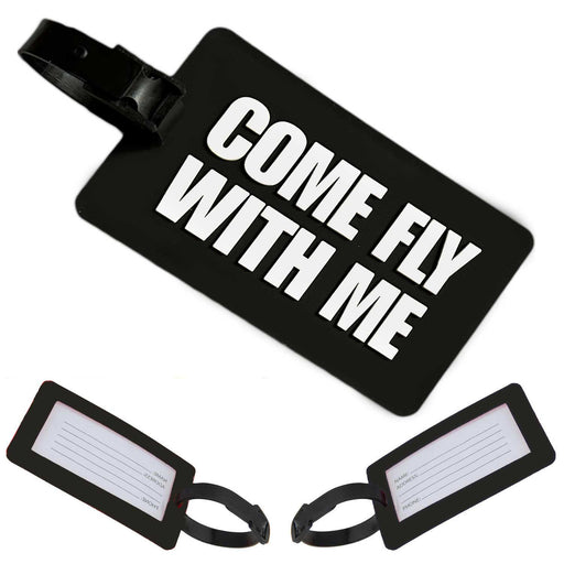 KI-generiertes Bild XL 3D Kofferanhänger Schwarz Fly With Me 10,5cm Namensschild Gepäckanhänger